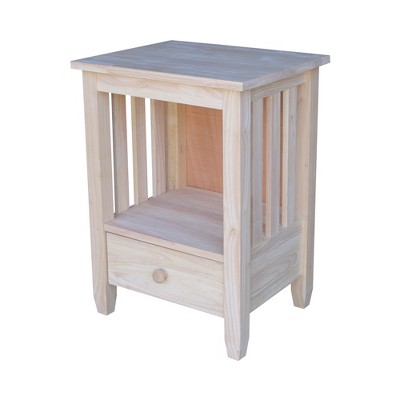 International Concepts Mission Tall End Table Includes Drawer