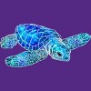 Women's Design By Humans Blue And Green Watercolor Sea Turtle By Maryedenoa Racerback Tank Top - 2 of 3
