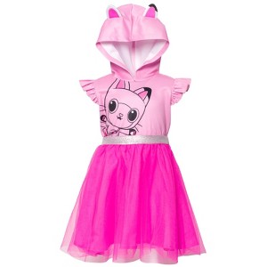 Dreamworks Gabby's Dollhouse Pandy Paws Girls Mesh Cosplay Tulle Dress Little Kid to Big Kid - 1 of 4