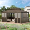 EROMMY Sunroom Patio Hardtop Gazebo, Double Top Galvanized Steel Roof Aluminum Solarium - 3 of 4