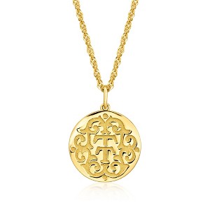 Ross-Simons 18kt Gold Over Sterling "T and T Twin Talk" Logo Pendant Necklace Size - 1 of 4