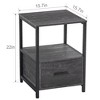 VECELO Modern Wooden Nightstand with Drawer Square End Bedside Tables with Open Shelf, Stable Metal Frame Small Side Tables - 3 of 4