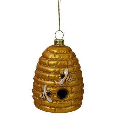 Northlight 3.5" Gold Holiday Collections Glass Beehive Christmas Ornament