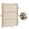Shoe Cabinet for Entryway, Hidden Shoe Organizer with 3 Flip Drawers, Freestanding Wooden Storage Cabinet for Hallway - 2 of 4