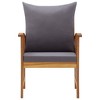 vidaXL Set of 2 Patio Chairs - Solid Acacia Wood Construction - with Comfortable Cushions - Unique Wood Grains - Perfect for Garden, Patio, Terrace - 3 of 4