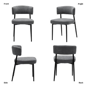 ELJGET Modern Dining Chairs Set of 4, Upholstered Dining Chairs with Curved Backrest,Sturdy Metal Frame - 1 of 4