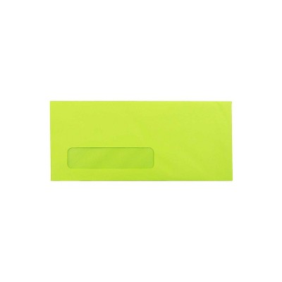 JAM Paper #10 Window Envelope 4 1/8" x 9 1/2" Ultra Lime Green 25/Pack (5156480)