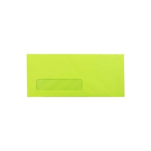 JAM Paper #10 Window Envelope 4 1/8" x 9 1/2" Ultra Lime Green 25/Pack (5156480) - 1 of 3