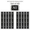 Big Dot of Happiness Adult 80th Birthday - Gold - Mini Candy Bar Wrapper Stickers - Birthday Party Small Favors - 40 Count - 3 of 4