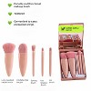 BABYYER 5-Piece Makeup Brush Set with Mirror & Travel Case Hypoallergenic Vegan Bristles for Sensitive Skin,for On-the-Go Touchups (Pink) - 2 of 4