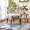 Tangkula Armless Accent Chair w/ Rubber Wood Legs Modern Vanity Chair for Bedroom - 3 of 4