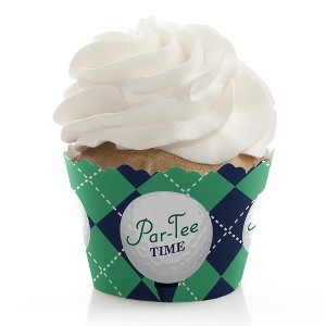 Big Dot of Happiness Par-Tee Time - Golf - Birthday or Retirement Party Decorations - Party Cupcake Wrappers - Set of 12 - 1 of 4