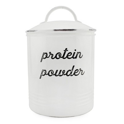 Auldhome Design-2.5qt Enamelware Protein Powder Canister Black