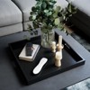 Attop Modern Extra Large 20" Black Decorative Tray with Cutout Handles for Coffee Table Home Decor - 3 of 4