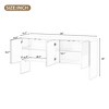 60" Storage Space Sideboard Accent Cabinet 4 Door Wooden Cabinet Sideboard Buffet Server Cabinet Storage Cabinet - 4 of 4