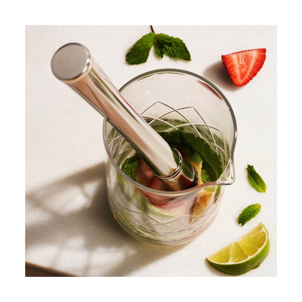 Viski Stainless Steel Cocktail Muddler for Mojito, Mint Julep, Fruits, Herbs and Spices, Ergonomic Handle, Home Bar, Bartender Tools, Gifts for Men - thumbnail 7