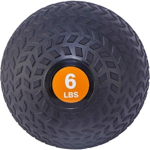 Fitvids 6 Pound Weighted Medicine Ball for Home Gym Training and Fitness, Orange - 1 of 4