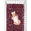 Sweet Jojo Designs Girl Baby Fitted Crib Sheet Boho Floral Wildflower Red Orange and Blue - 4 of 4