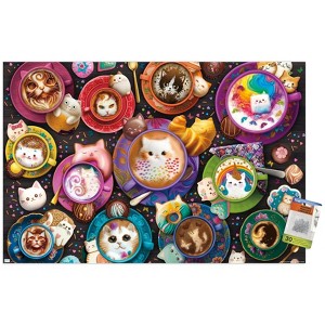 Trends International Brigid Ashwood - Latte Cats Unframed Wall Poster Prints - 1 of 4