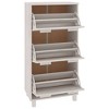 vidaXL Shoe Cabinet HAMAR White 23.4 in.x13.8 in.x46.1 in. Solid Wood Pine - 4 of 4