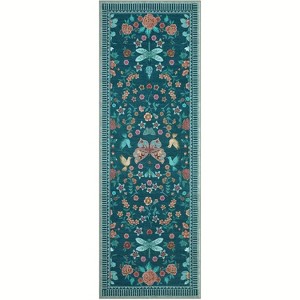 Modern Floral Machine Washable Non-Slip Runner Rug - Low Pile Waterproof Carpet for Kitchen, Entryway, Bathroom, Laundry & Dorm - 1 of 4