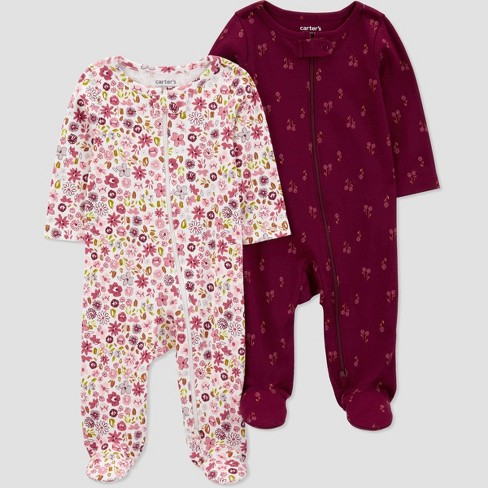 Carter's Just One You® Baby Girls' 2pk Printed Sleep N' Play - image 1 of 3