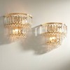 Vienna Full Spectrum Magnificence Modern Wall Light Sconces Set of 2 Gold Hardwired 10" Fixture Demilune Clear Crystal for Bedroom Bathroom - 2 of 4
