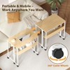 Folding Desk Small Rolling Desk w/Storage Shelf, 31.5 Inch Foldable Computer Table for Small Spaces, Sofa Table with Wheels for Home Office - 4 of 4
