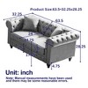 63.5'' Tech Fabric Chesterfield 3-Seater Sofa with Button Tufted Design, Nail Trim Arms and 2 Matching Pillows - 2 of 4