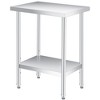 Stainless Steel Table, 2 Tier Small Commercial Kitchen Prep Table , Adjustable Storage Shelf, Glooves & Dishcloth, for Home Restaurant Kitchen - 4 of 4