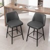 Counter Height Swivel Bar Stools Set of 2, 360¡ã Swivel Upholstered Barstools with Back and Metal Legs for Kitchen Island - 3 of 4