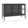 vidaXL Modern Sideboard Steel and Glass in Anthracite, Sleek Design with Ample Storage - Adjustable Shelves and Feet, 41.3"x13.8"x27.6" - 4 of 4