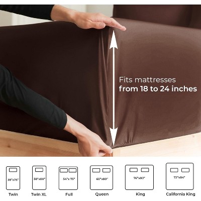 California King Brown Microfiber Deep Pocket Sheet Set