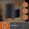VAXCEL Chiasso Aluminum Cylinder 1 Light Dusk to Dawn Black Outdoor Wall Lantern Dark Sky Compliant - 4 of 4