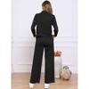 Allegra K Women's Half Zip Crop with Stylish Collar and Wide Leg Pants Casual Sweatshirts Tracksuit Set - 3 of 4