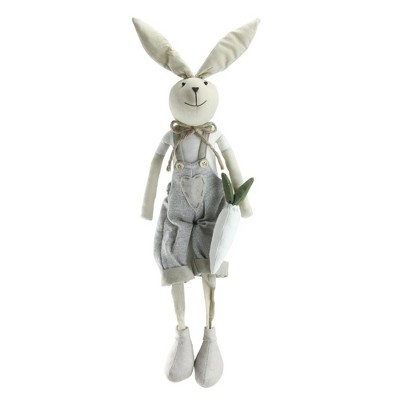 Northlight 19.5" Sitting Easter Bunny Rabbit Boy Spring Figure - Gray/White