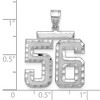 Black Bow Jewelry 14k White Gold, Varsity Collection, Large D/C Pendant, Number 56 - 2 of 3