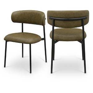 Meridian Furniture,Lupita Vegan Leather Dining Chair, Set of 2 - 1 of 4