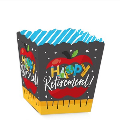 Big Dot of Happiness Teacher Retirement - Party Mini Favor Boxes - Happy Retirement Party Treat Candy Boxes - Set of 12