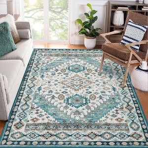 Vintage Boho Rugs for Living Room Machine Washable Area Rug Low Pile Stain-Resistant Throw Rug - 1 of 4