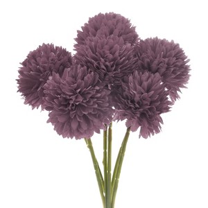 Unique Bargains Plastic Silk Durable Artificial Chrysanthemum Ball Flowers 11" - 1 of 4