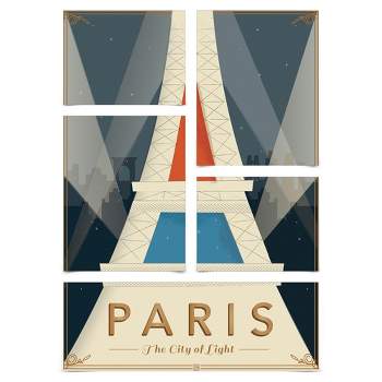France Prints Set Piece Vintage Poster - Art Paris Americanflat Modern Wall Home 5 Room Decor : Decor Wall Target Grid