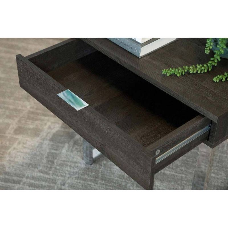 Baines 1 Drawer End Table Dark Charcoal/Chrome - Coaster, 4 of 7
