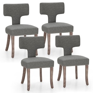 Captiva Designs Dining Chairs with Curved Backrest & Padded Seat & Solid Wood Legs - 1 of 4