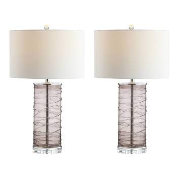 (Set of 2) 27.5" LED Glass Fused Cylinder Table Lamps - JONATHAN Y