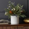 Christmas Mixed Mica Foliage with Blueberries and Harmony Bells 19in Arrangement in Ceramic Pot - 2 of 4