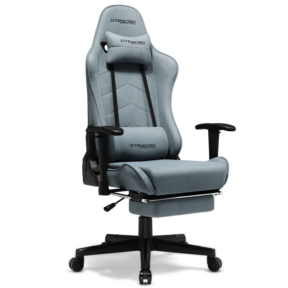 GTRACING Gaming Chair with Footres Ergonomic Recliner Office Chair with Lumbar Support Blue