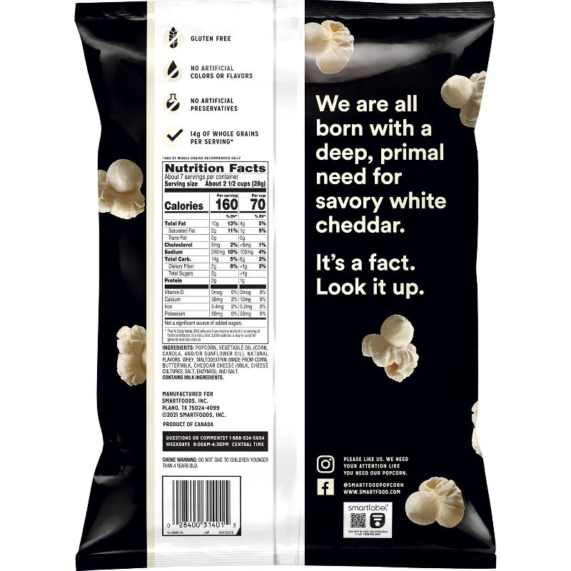 Smartfood White Cheddar Popcorn - 6.75oz, 3 of 8
