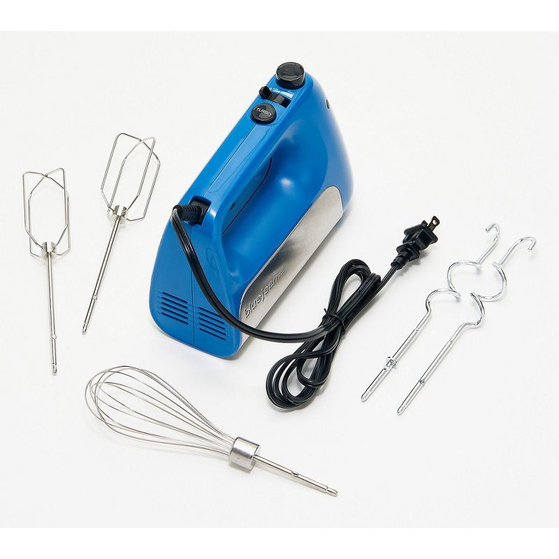 Blue Jean Chef Variable Speed Hand Mixer with Dough Hooks and Whisk, 2 of 7