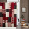 Vynxaria 100% Cotton Shower Curtain, 144TC, Lodge Inspired, Pieced Plaid & Solid Design, Lined, Machine Washable - 2 of 4